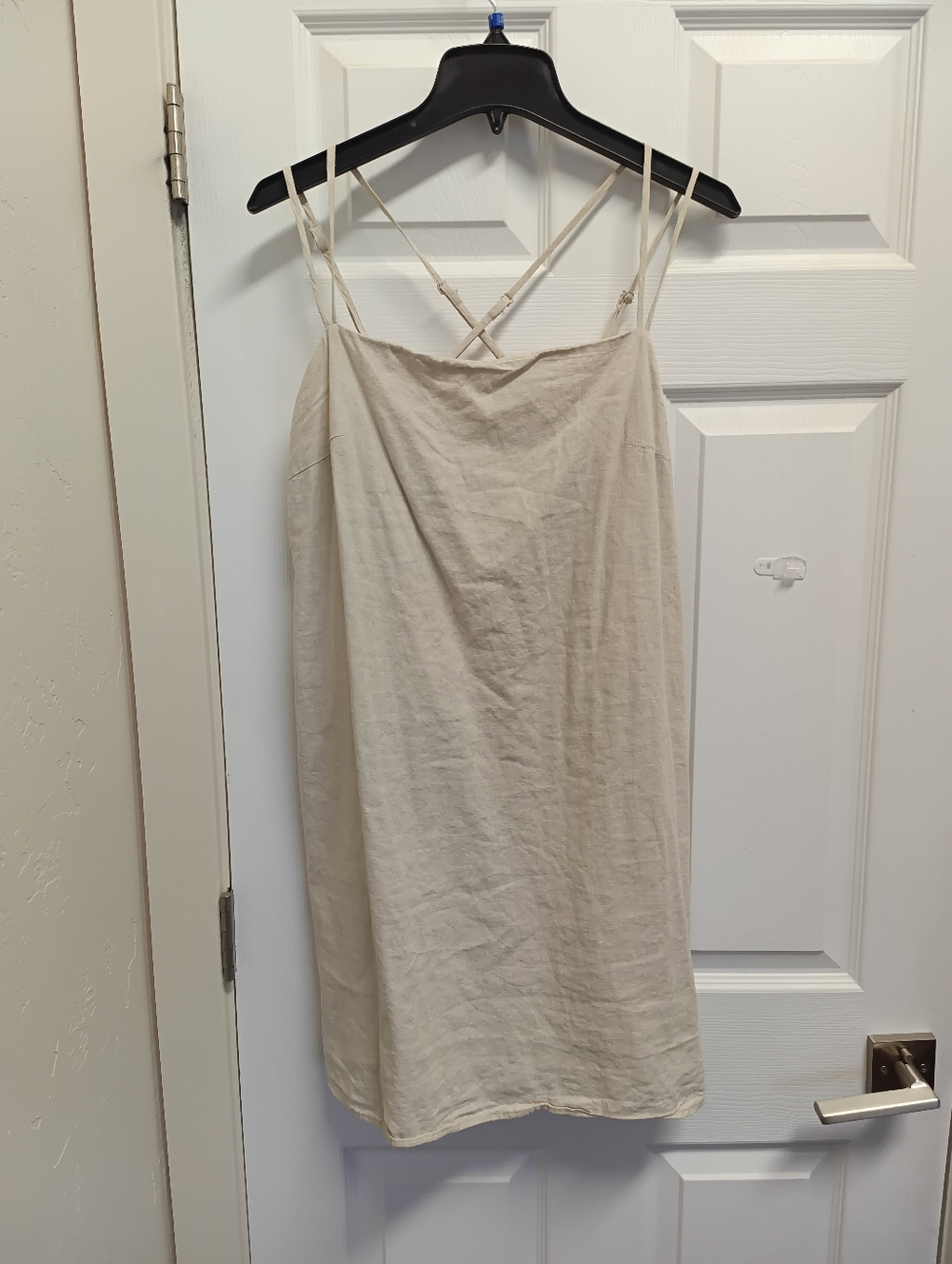 H&M Linen Blend Spaghetti Strap Mini Dress